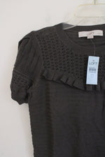 NEW LOFT Green Knit Top | XXS Petite