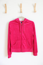 NEW White Mark Fuchsia Velour Zip Up Jacket | M