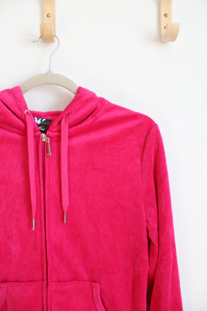 NEW White Mark Fuchsia Velour Zip Up Jacket | M