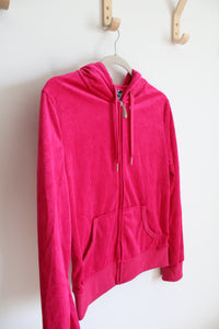 NEW White Mark Fuchsia Velour Zip Up Jacket | M