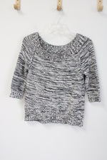 Express Black White Knit Sweater | XS