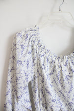 Pink Lily White & Purple Ruched Maxi Dress | M