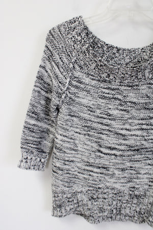 Express Black White Knit Sweater | XS