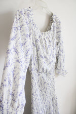 Pink Lily White & Purple Ruched Maxi Dress | M