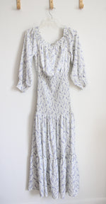 Pink Lily White & Purple Ruched Maxi Dress | M