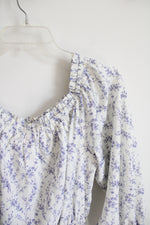 Pink Lily White & Purple Ruched Maxi Dress | M