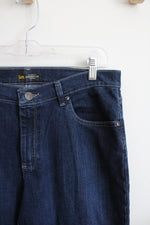 Lee Straight Leg Mid Rise Relaxed Fit Dark Wash Jeans | 12