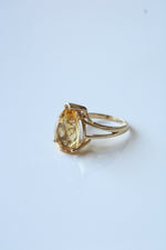 10K Yellow Gold Pear Shaped Citrine Ring | Size 6