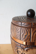 Vintage Ceramic Brown Barrel Cookie Jar