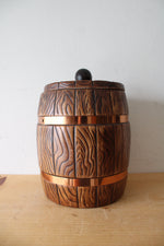 Vintage Ceramic Brown Barrel Cookie Jar