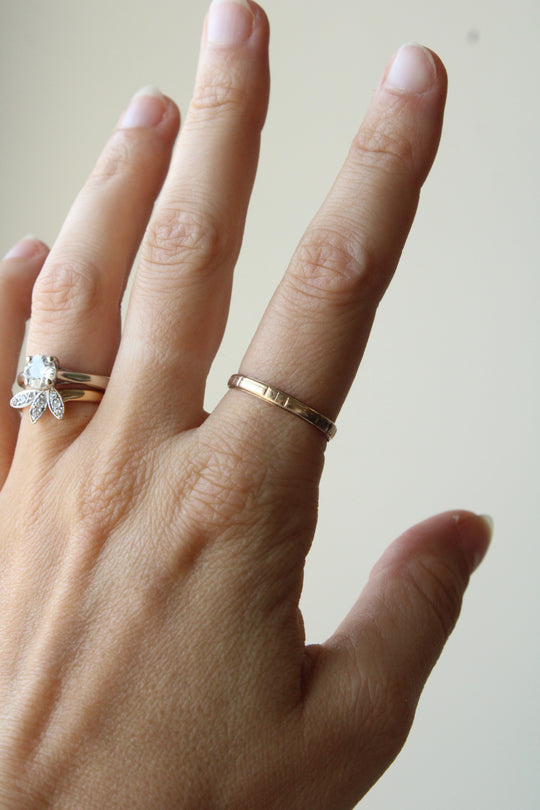 10K Yellow Gold Etched Ring | Size 8.5
