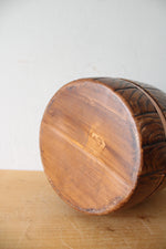 Vintage Ceramic Brown Barrel Cookie Jar