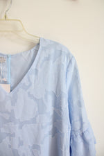 NEW Belongsci Light Blue Textured Leaf Dress | L