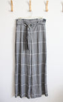 NEW 7th Avenue Black & White Plaid Belted Palazzo Pants | 14
