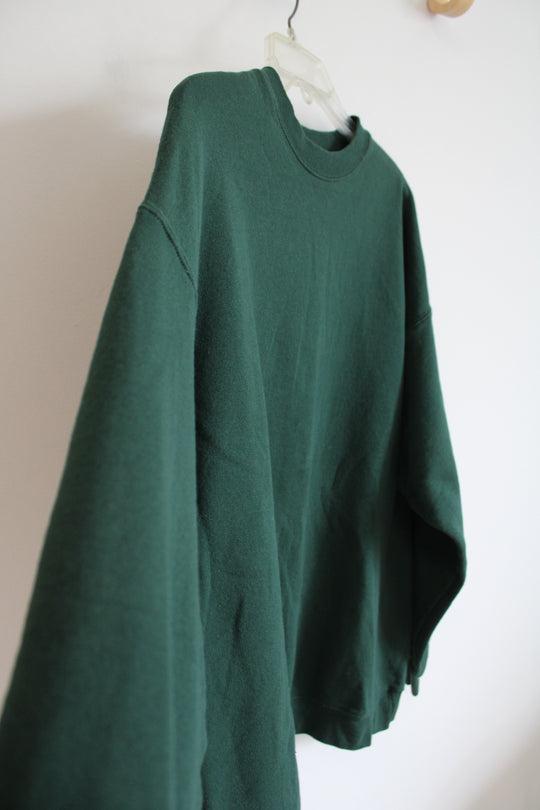 Hanes EcoSmart Green Pullover Sweatshirt | XL