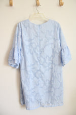 NEW Belongsci Light Blue Textured Leaf Dress | L