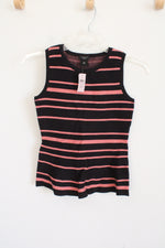 NEW Ann Taylor Navy & Pink Striped Knit Tank | XS Petite