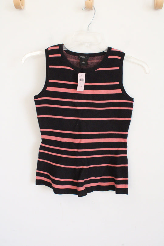 NEW Ann Taylor Navy & Pink Striped Knit Tank | XS Petite