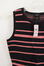NEW Ann Taylor Navy & Pink Striped Knit Tank | XS Petite