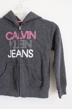 Calvin Klein Gray and Pink Full Zip Jacket | 8