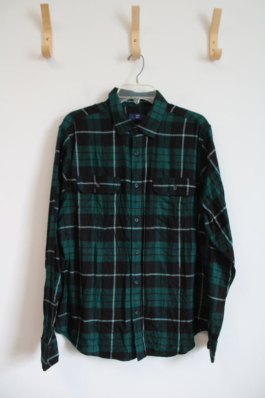 George Green Black & White Plaid Button Down Shirt | L (42/44)