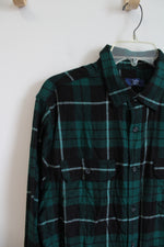George Green Black & White Plaid Button Down Shirt | L (42/44)