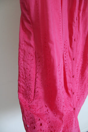 NEW Ali Ro Pink Eyelet Silk Blend Dress | 6