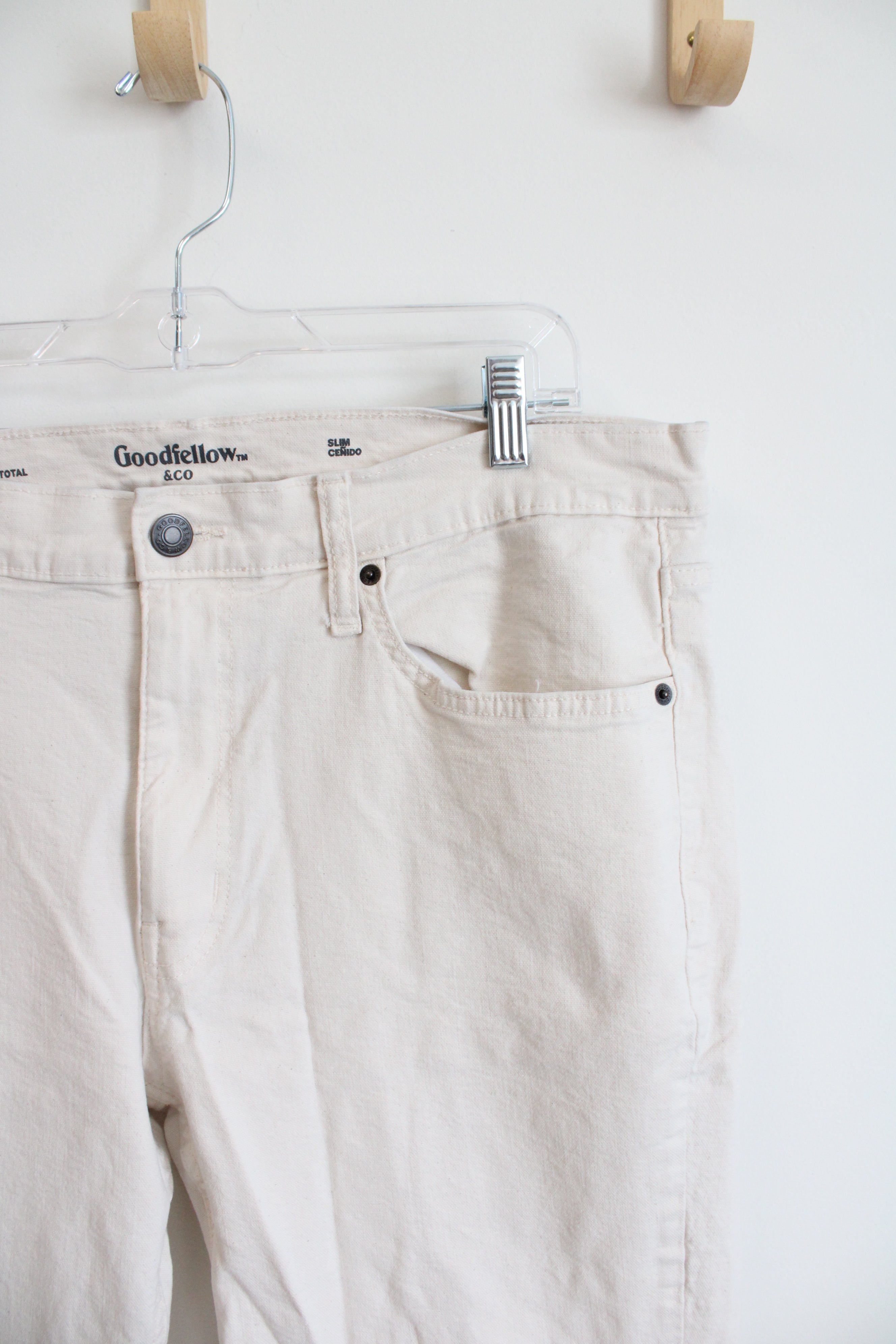 Goodfellow Total Flex Slim Cream Jeans | 38X32