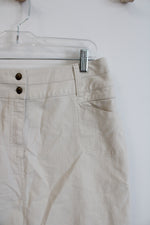 Christopher & Banks Cream Stretch Denim Skirt | 8