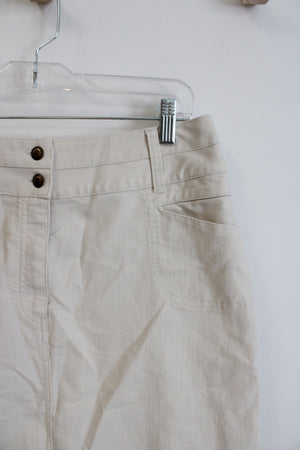 Christopher & Banks Cream Stretch Denim Skirt | 8