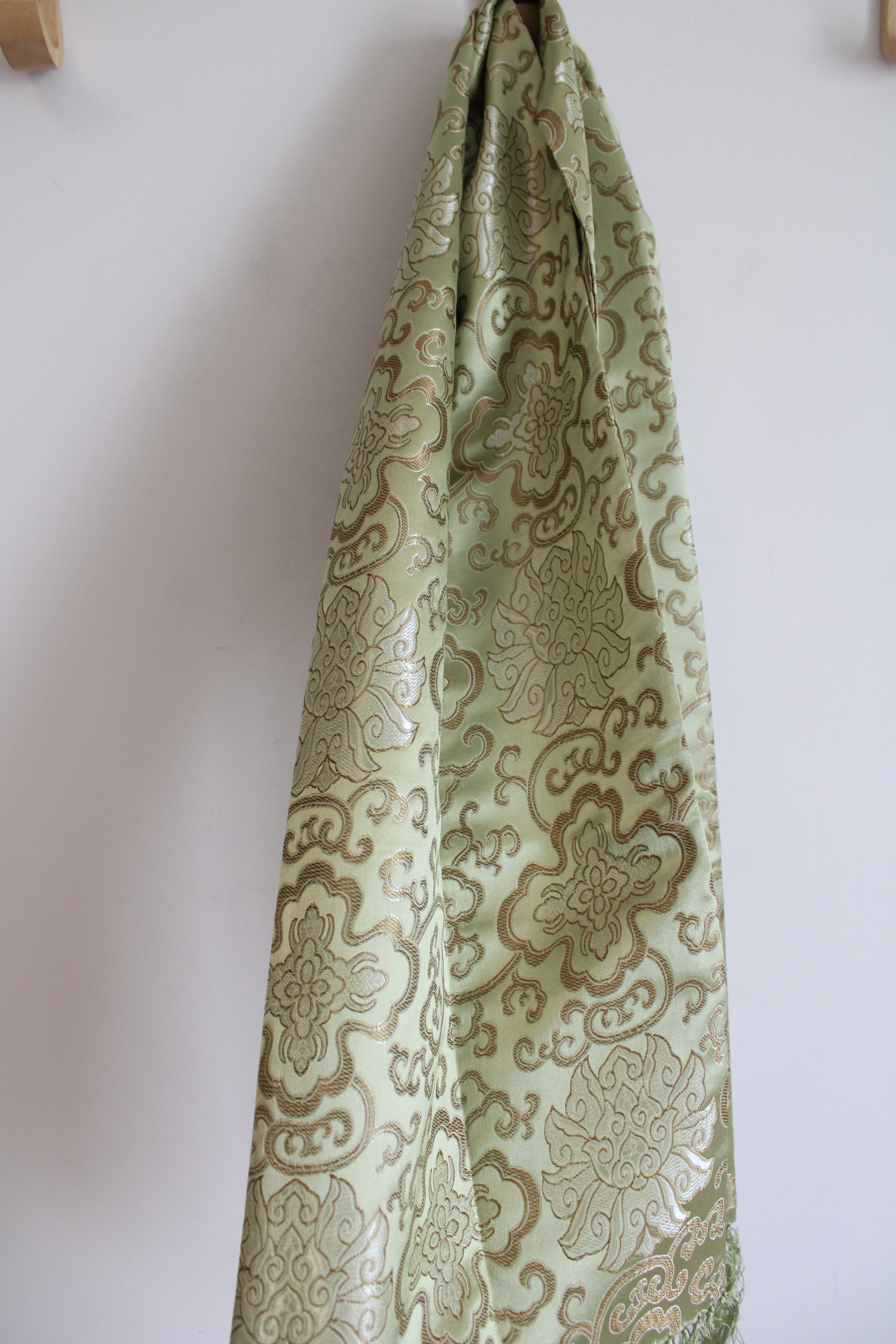 Nanjing Yun Brocade Green Silk Scarf