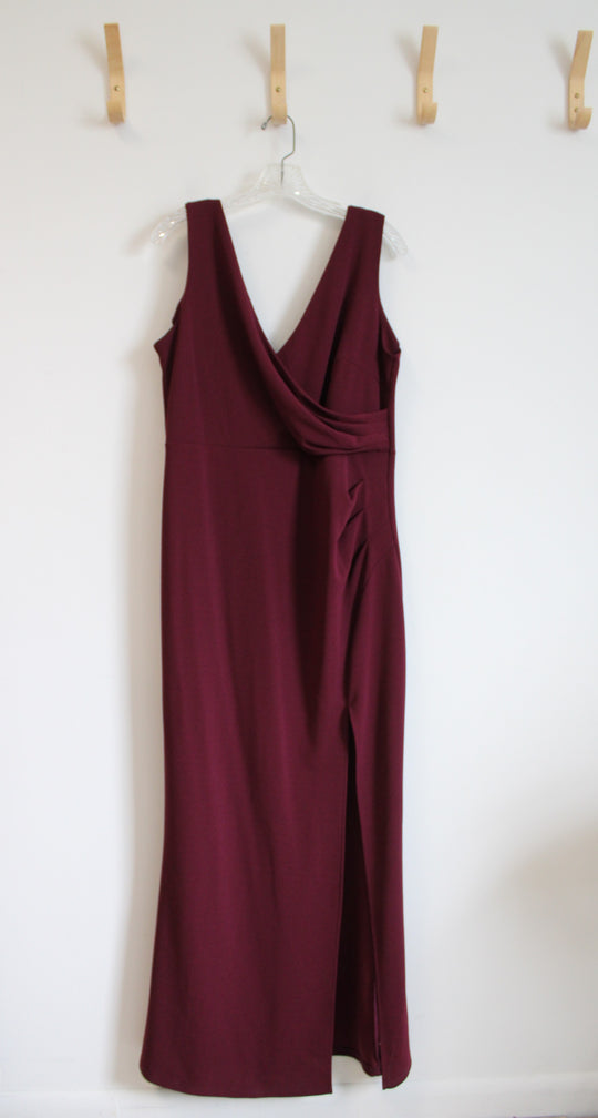 Woosea Maroon Sleeveless Maxi Dress | XL
