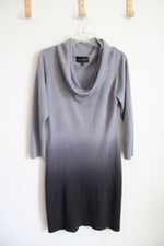 Connected Apparel Gray Ombre Cowl Neck Sweater Dress | XL