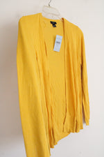 NEW Ann Taylor Lightweight Yellow Knit Open Cardigan | XXS Petite
