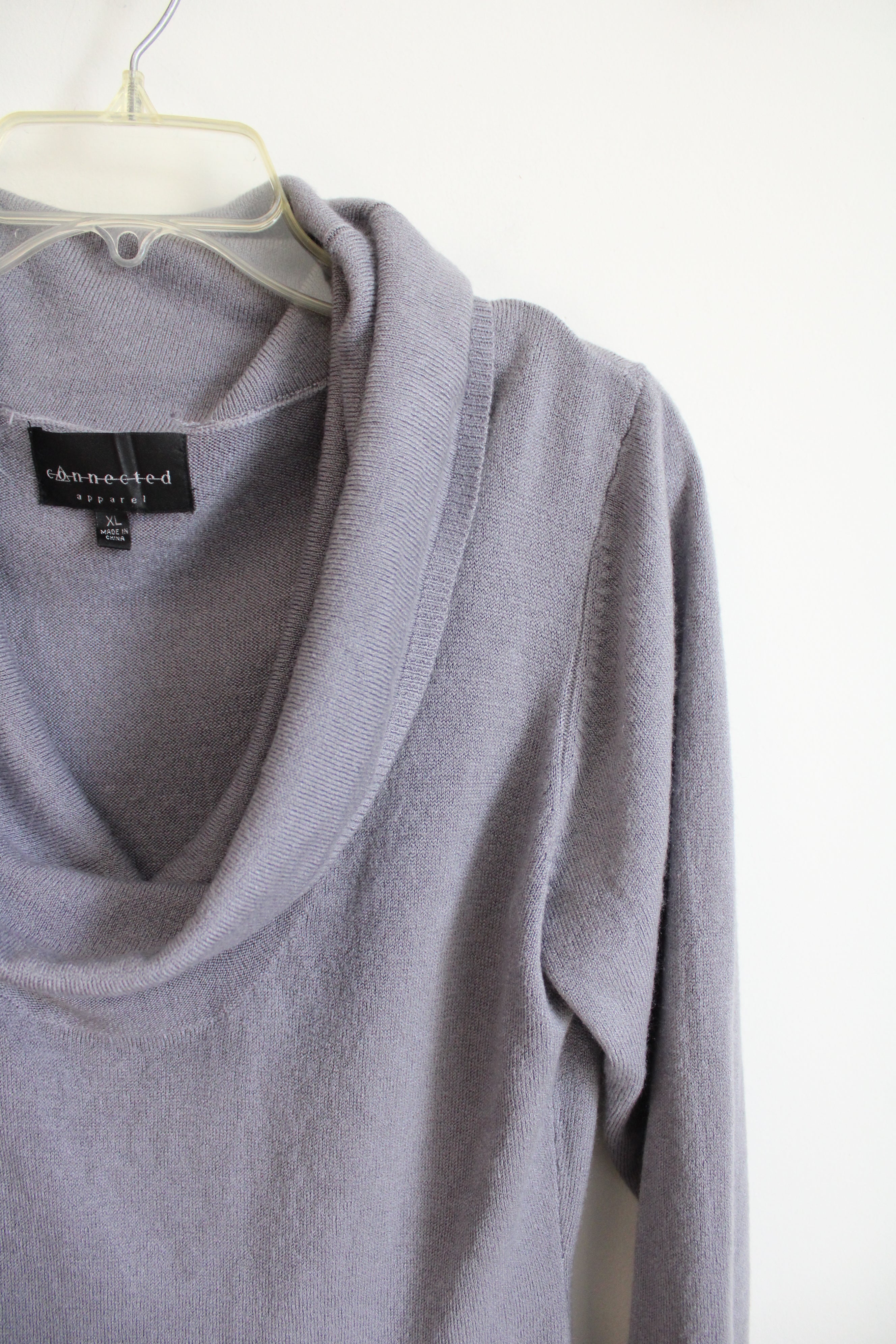 Connected Apparel Gray Ombre Cowl Neck Sweater Dress | XL