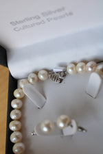 NEW Freshwater Pearls with Sterling Silver Clasp Necklace and Earrings Set