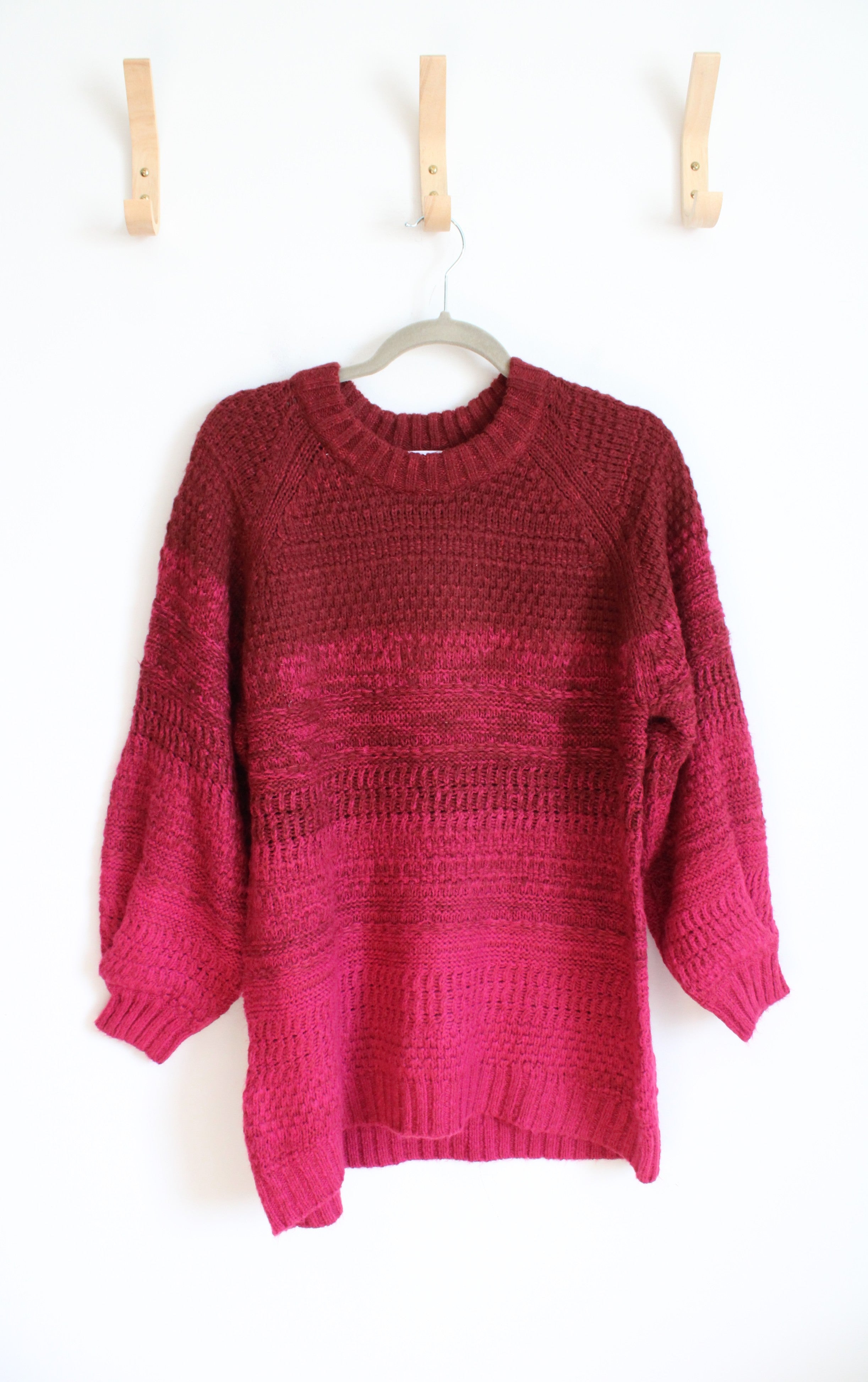 Isabel Maternity Red & Magenta Ombre Sweater | M