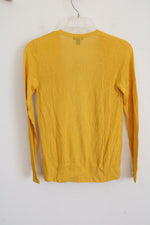 NEW Ann Taylor Lightweight Yellow Knit Open Cardigan | XXS Petite