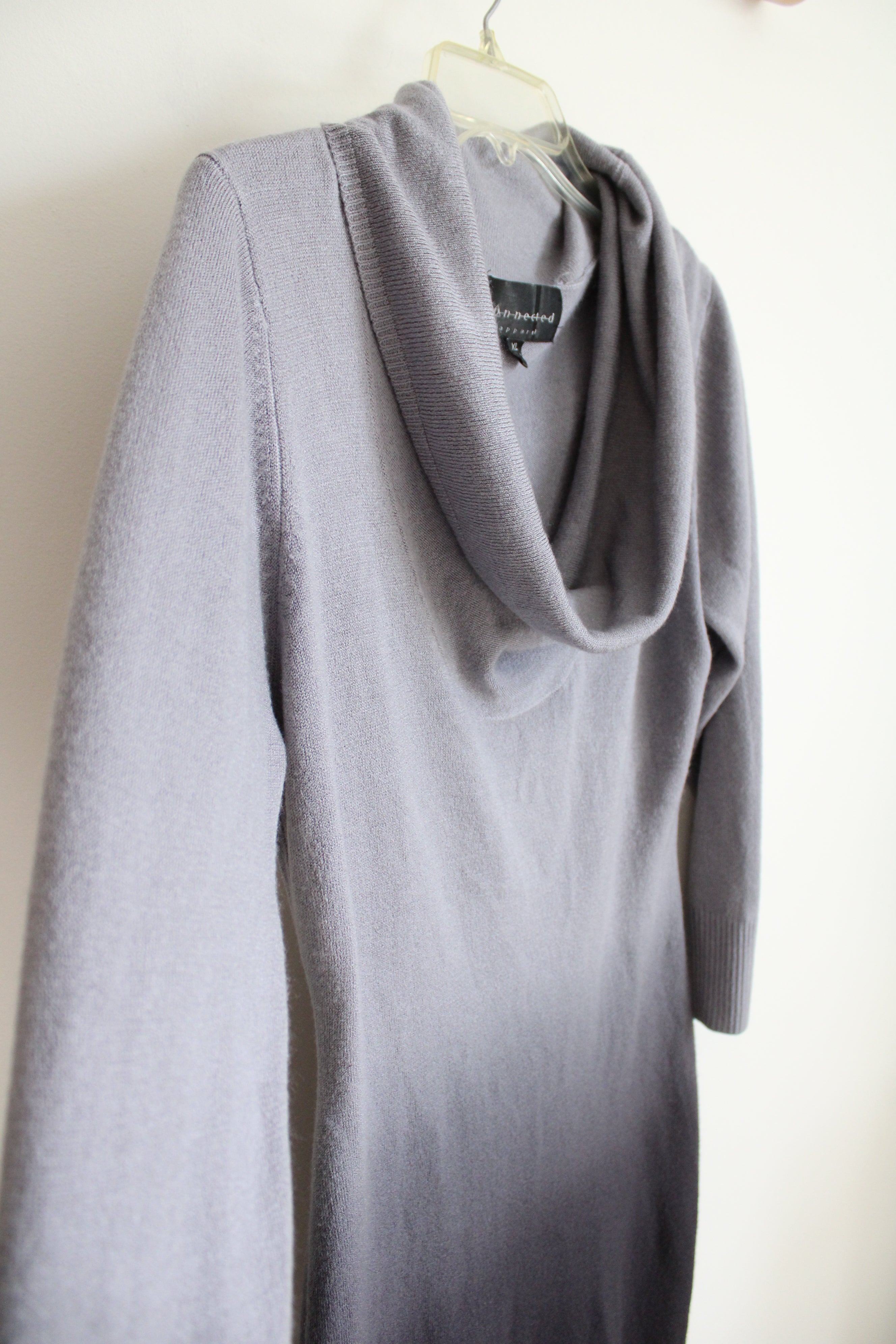 Connected Apparel Gray Ombre Cowl Neck Sweater Dress | XL