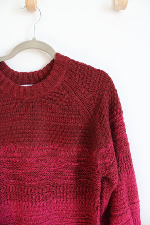 Isabel Maternity Red & Magenta Ombre Sweater | M