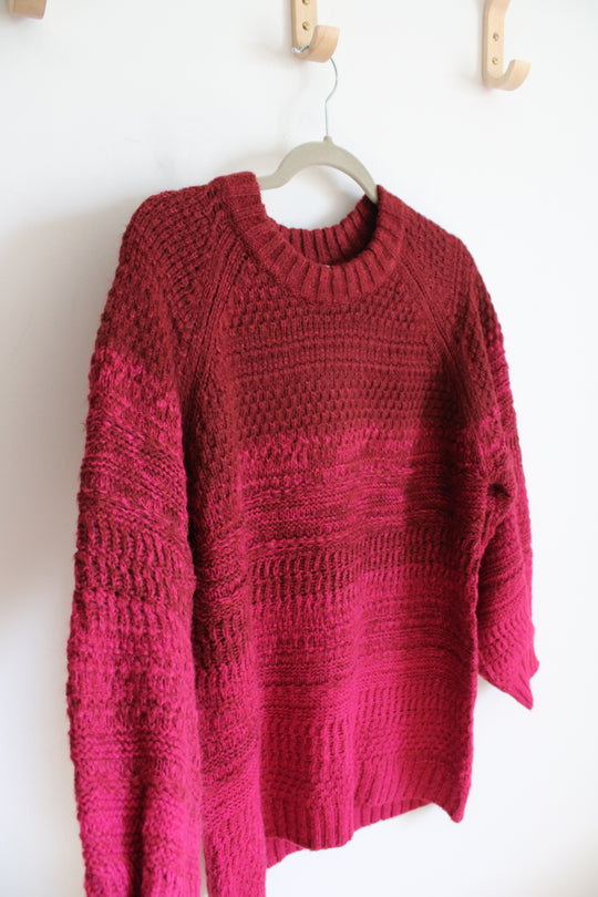 Isabel Maternity Red & Magenta Ombre Sweater | M
