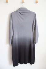 Connected Apparel Gray Ombre Cowl Neck Sweater Dress | XL