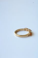 Sterling Silver Gold Finish Orange Stone Ring | Size 7