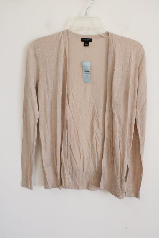 NEW Ann Taylor Lightweight Tan Knit Open Cardigan | XXS Petite