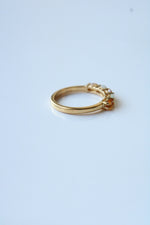 Sterling Silver Gold Finish Orange Stone Ring | Size 7