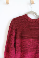Isabel Maternity Red & Magenta Ombre Sweater | M