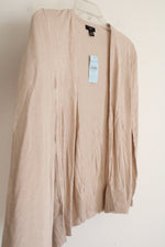 NEW Ann Taylor Lightweight Tan Knit Open Cardigan | XXS Petite