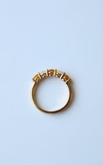 Sterling Silver Gold Finish Orange Stone Ring | Size 7