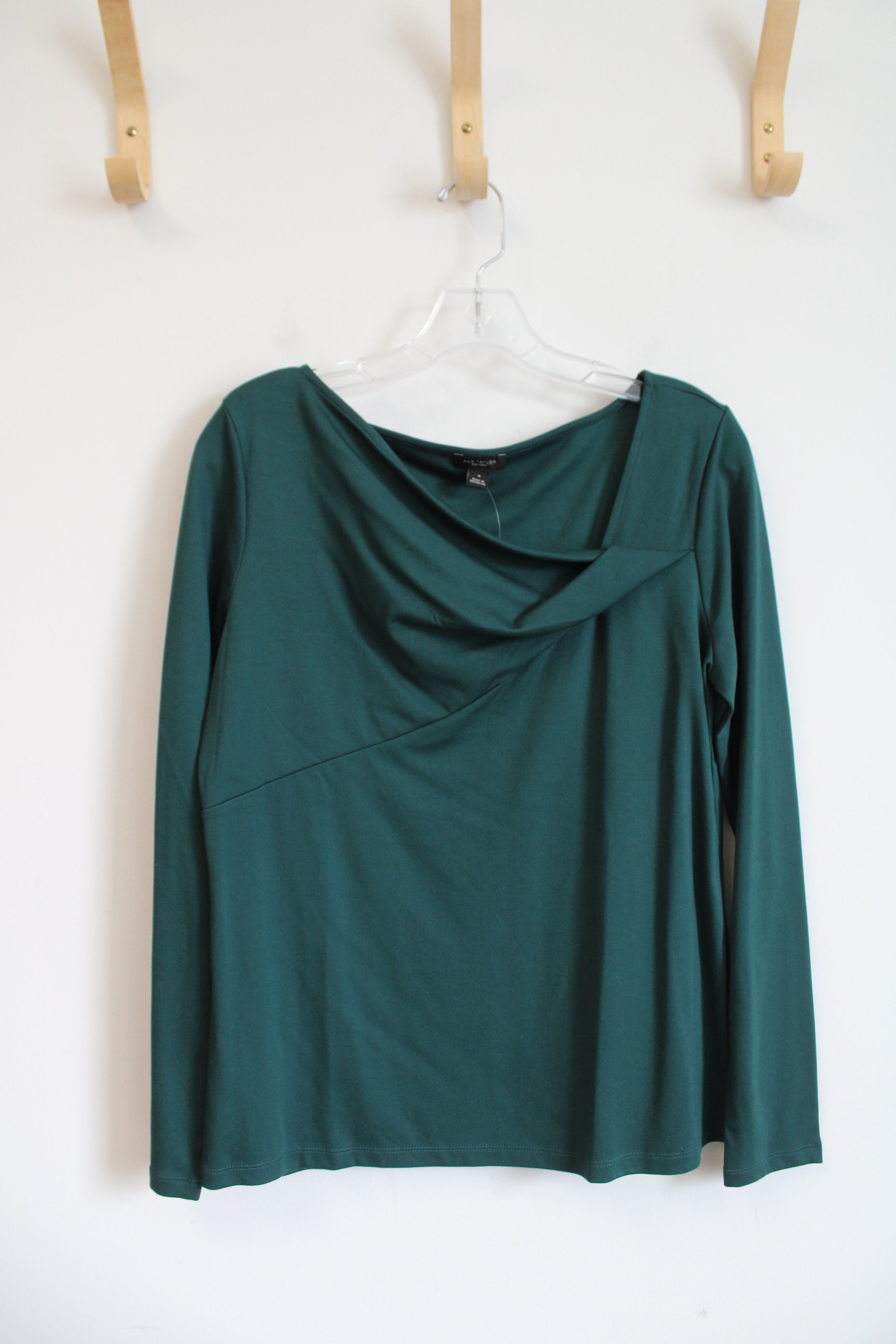 NEW Ann Taylor Green Wrap Neckline Long Sleeved Top | M