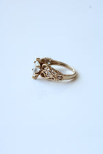 Marquise Filigree CZ 10K Yellow Gold Ring | Size 6